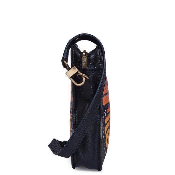 Ladies Hand-Painted Orange Butterfly-Shaped Crossbody Sling Bag - Picture 3 of 6